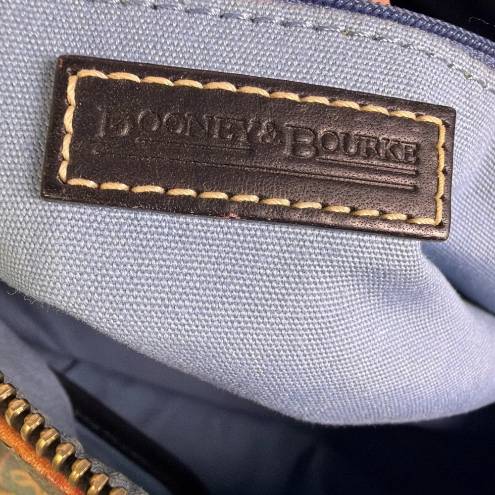 Vintage Dooney & Bourke Medallion Print Canvas/Leather‎ Satchel Handbag ❤️ NICE